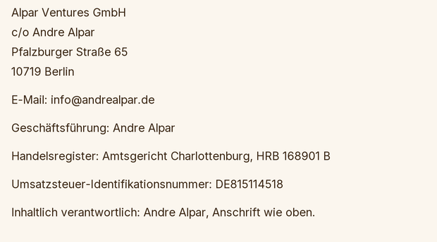 Impressum Daten